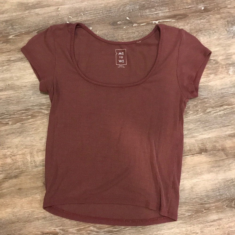 Mauve knit crop top